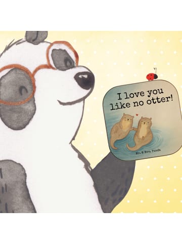Mr. & Mrs. Panda Tischuntersetzer Otter Hände halten Design mit ... in Weiß