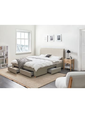 Beliani Doppelbett SOUTRIN in Beige - (W) 171 x (H) 106 x (L) 218 cm