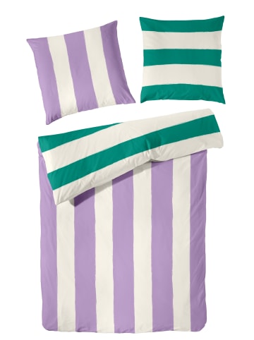 Hahn Bettwäsche Renforce Color Block in lila