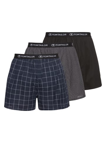 Tom Tailor Boxershort 3Er Pack Clubhouse in schwarz-dunkel-Karo