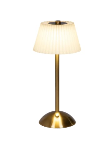 MARELIDA LED Tischlampe mit Schirm aufladbar dimmbar 3 Lichtfarben H: 30,5cm creme