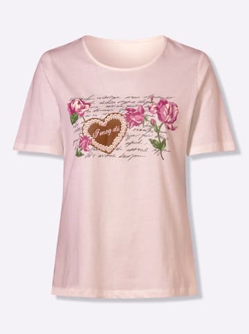 Sieh an! Trachtenshirt in hellrosé-altrosa