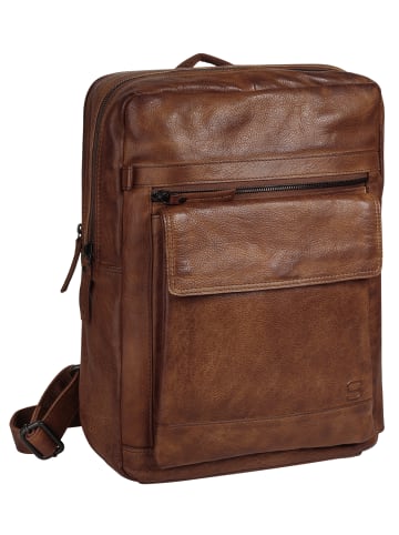 SPIKES & SPARROW Rucksack echt Leder in cognac