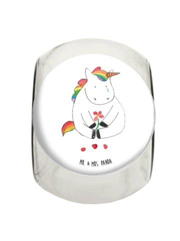Mr. & Mrs. Panda glas für gewürze Einhorn Traurig ohne Spruch in Weiß