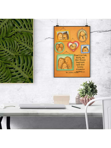 Mr. & Mrs. Panda Poster Igel Familie Design mit Spruch in Weiß