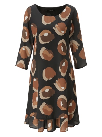 Aniston SELECTED Chiffonkleid in camel-beige-braun-schwarz