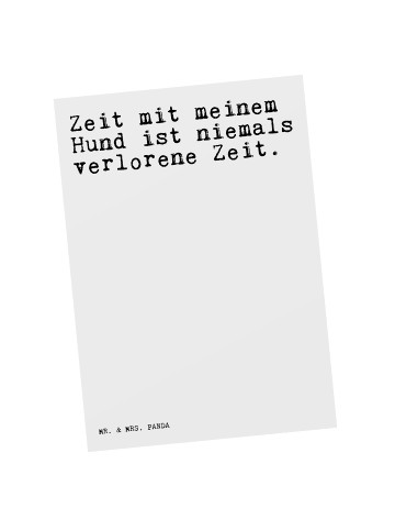 Mr. & Mrs. Panda Postkarte Zeit mit meinem Hund... mit Spruch in Weiß