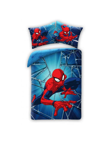 Spiderman Spiderman Bettwäsche Set aus Baumwolle Bettdeckenbezug 140 × 200 in Blau