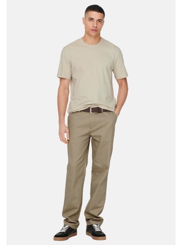 ONLY & SONS T-Shirt MAX in Beige / grün / dunkelgrün