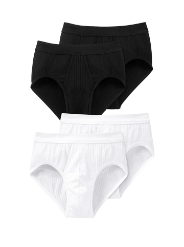 Schiesser Slip Authentic Sport in schwarz-weiss