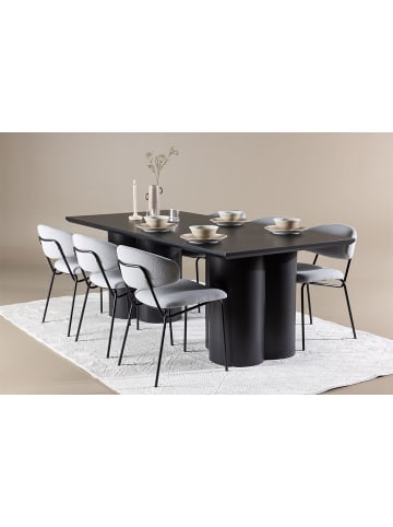 ebuy24 Essgruppe Olivia (7-teilig) Boucle, schwarz 100 x 210 cm