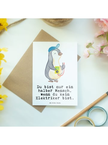 Mr. & Mrs. Panda babykarte Elektriker Herz mit Spruch in Weiß