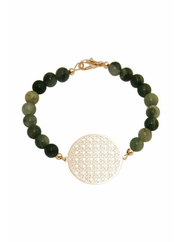Gemshine Armband Yoga Mandala und Jade Edelsteine im Farbverlauf in gold coloured