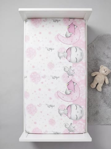 TupTam Baby Kinder Spannbettlaken 2er Pack in rosa/grau