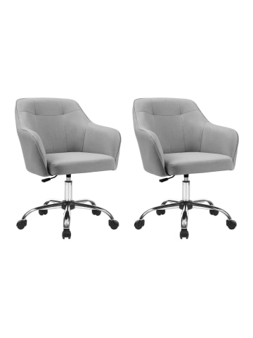 SONGMICS 2er-Set: Bürostuhl Tyra in Hellgrau - (B)58 x (H)96 x (T)60.8 cm