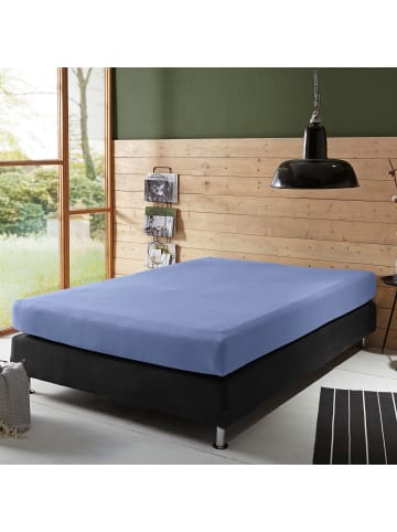 Erwin Müller Frottee Boxspring-Spannbettlaken Füssen in blau