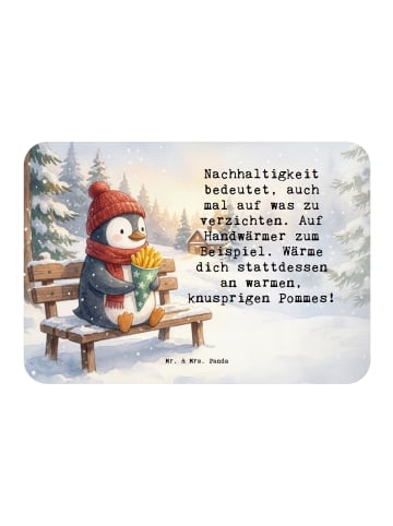 Mr. & Mrs. Panda Magnet Pinguin Winter Pommes Design mit Spruch in Weiß