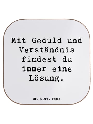 Mr. & Mrs. Panda Untersetzer Spruch Konflikte friedlich lösen mi... in Weiß