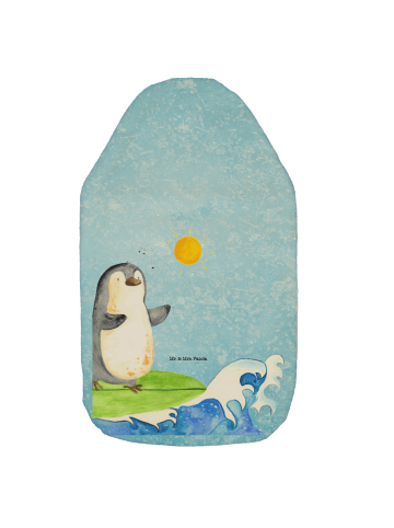 Mr. & Mrs. Panda Wärmflasche Pinguin Surfer ohne Spruch in Eisblau