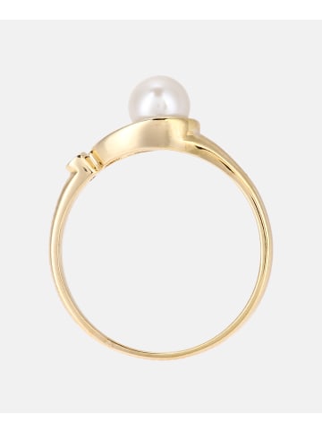 Diamant L'éternel Ring aus 375 Gelbgold mit 0.01 Karat Diamant mit Perle