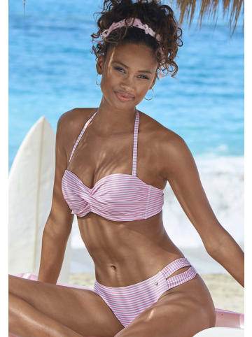 S. Oliver Bügel-Bandeau-Bikini in rosé-weiß