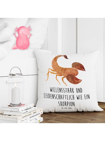 Mr. & Mrs. Panda Kuschelkissen Sternzeichen Skorpion mit Spruch in Weiß