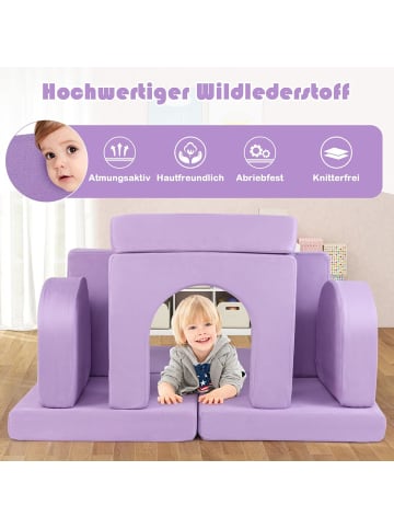 COSTWAY Kindersofa 8-teilig in Lila