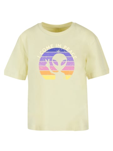 F4NT4STIC Tee Alien Peace Sunset in softyellow