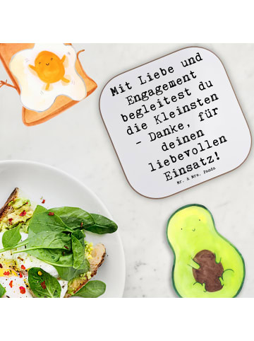 Mr. & Mrs. Panda Tischschoner Spruch Liebevolle Erzieher mit Spruch in Weiß