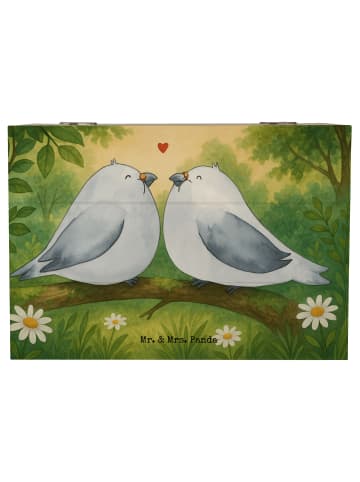Mr. & Mrs. Panda Kiste Turteltauben Liebe Design ohne Spruch in Weiß