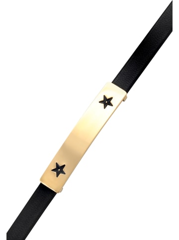 faina Women Decorative Bar Bracelet in Gold Black