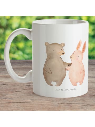 Mr. & Mrs. Panda Kindertasse Bär und Hase Umarmen ohne Spruch in Weiß