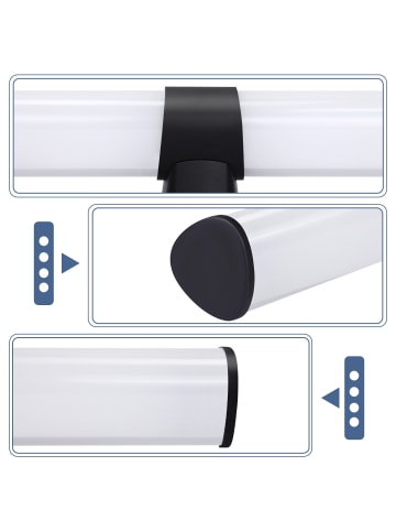 ZMH Spiegelleuchte LED in schwarz 8W 4000K Neutralweiß IP44 L 40CM