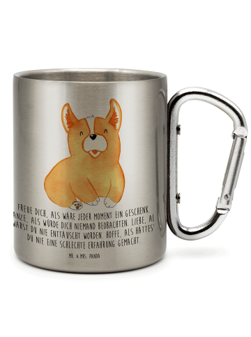 Mr. & Mrs. Panda Thermobecher Corgie mit Spruch in Silber