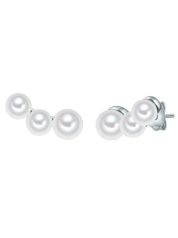 Valero Pearls Ohrstecker Sterling Silber Süßwasser Zuchtperle weiß in silber