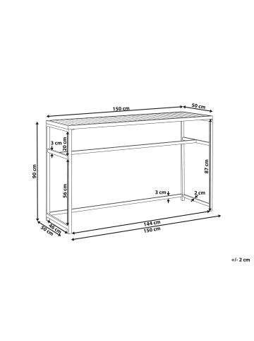 Beliani Esstisch AVETRANA in Weiß/Braun - (W) 50 x (H) 90 x (L) 150 cm