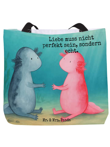 Mr. & Mrs. Panda Tasche Axolotl Liebe Design mit Spruch in Weiß