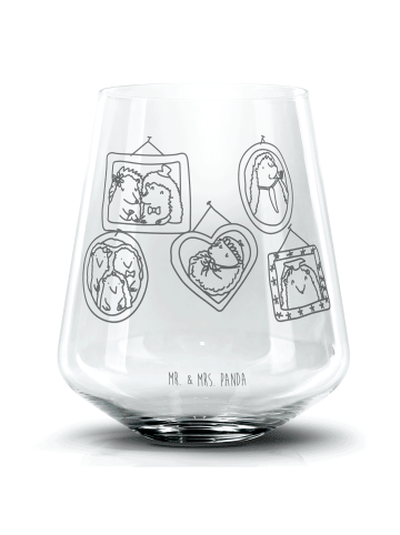 Mr. & Mrs. Panda Longdrinkglas Igel Familie ohne Spruch in Transparent