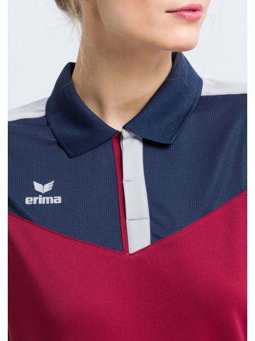 erima Squad Poloshirt in new navy/bordeaux/silver grey