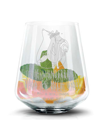 Mr. & Mrs. Panda Blümchentail Glas Stinktier Sitzen mit Spruch in Transparent