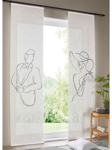 Heine Schiebevorhang in weiß-schwarz