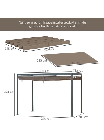 Outsunny Ersatzdach 286L x 245B x 23H cm Kaffee