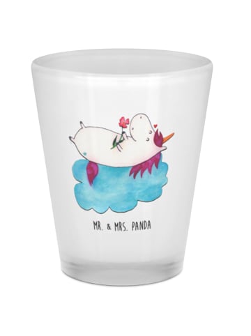 Mr. & Mrs. Panda Schnapsglas Einhorn Verliebt ohne Spruch in Transparent