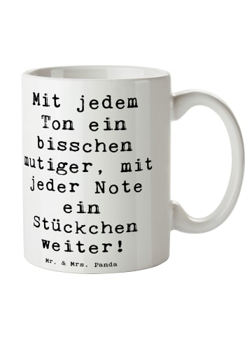 Mr. & Mrs. Panda Tasse Ein neues Musikinstrument lernen mit Spruch in Weiß
