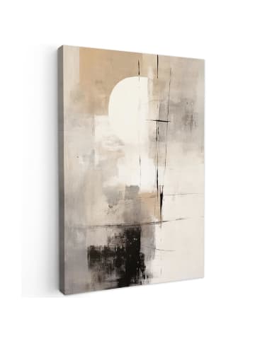 MuchoWow Leinwand bilder Abstrakte Kunst weiß schwarz