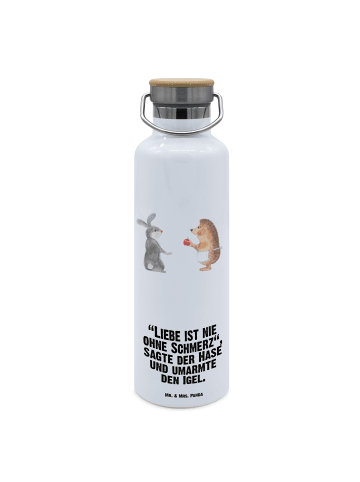 Mr. & Mrs. Panda Trinkflasche Hase Igel mit Spruch in Weiß
