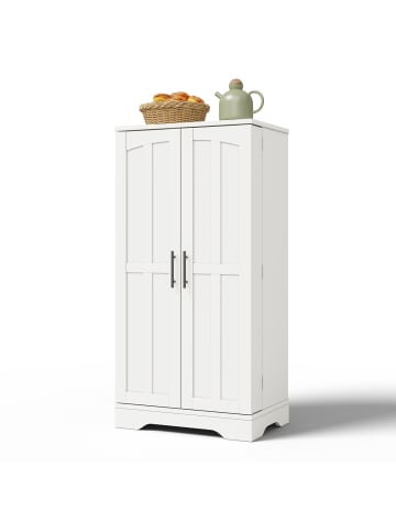 ABRIHOME Küchenschrank mit LED und 2 Türen & Verstellbare Böden in Weiß, 120x60x40 cm