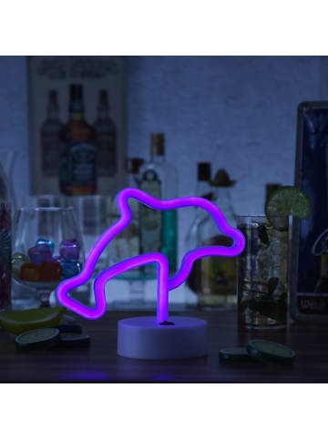 SATISFIRE LED Neonlicht Dekofigur Delphin H: 19cm in blau