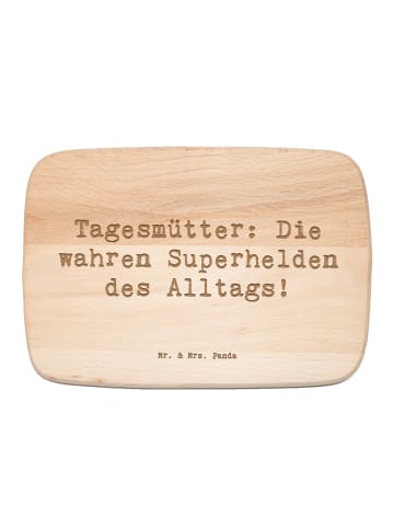 Mr. & Mrs. Panda Frühstücksbrettchen Spruch Tagesmutter Superhel... in Transparent