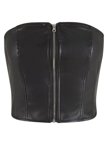 Urban Classics Urban Classics Ladies Synthetic Leather Bandeau Top in black